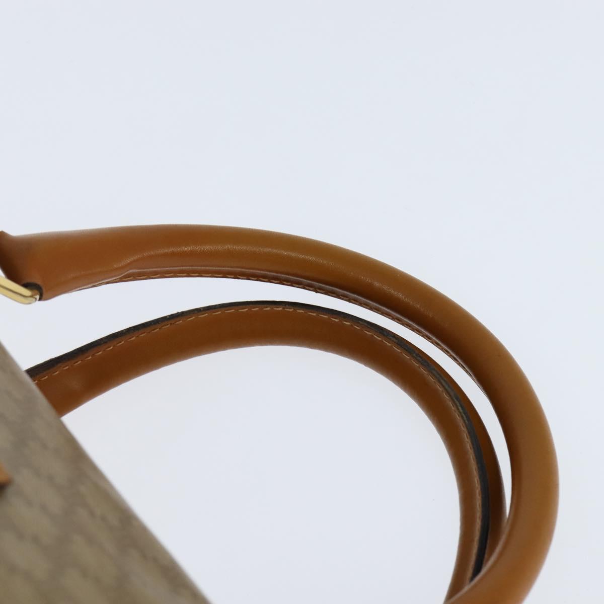 CELINE Macadam Canvas Boston Bag PVC Beige Gold Auth 151045