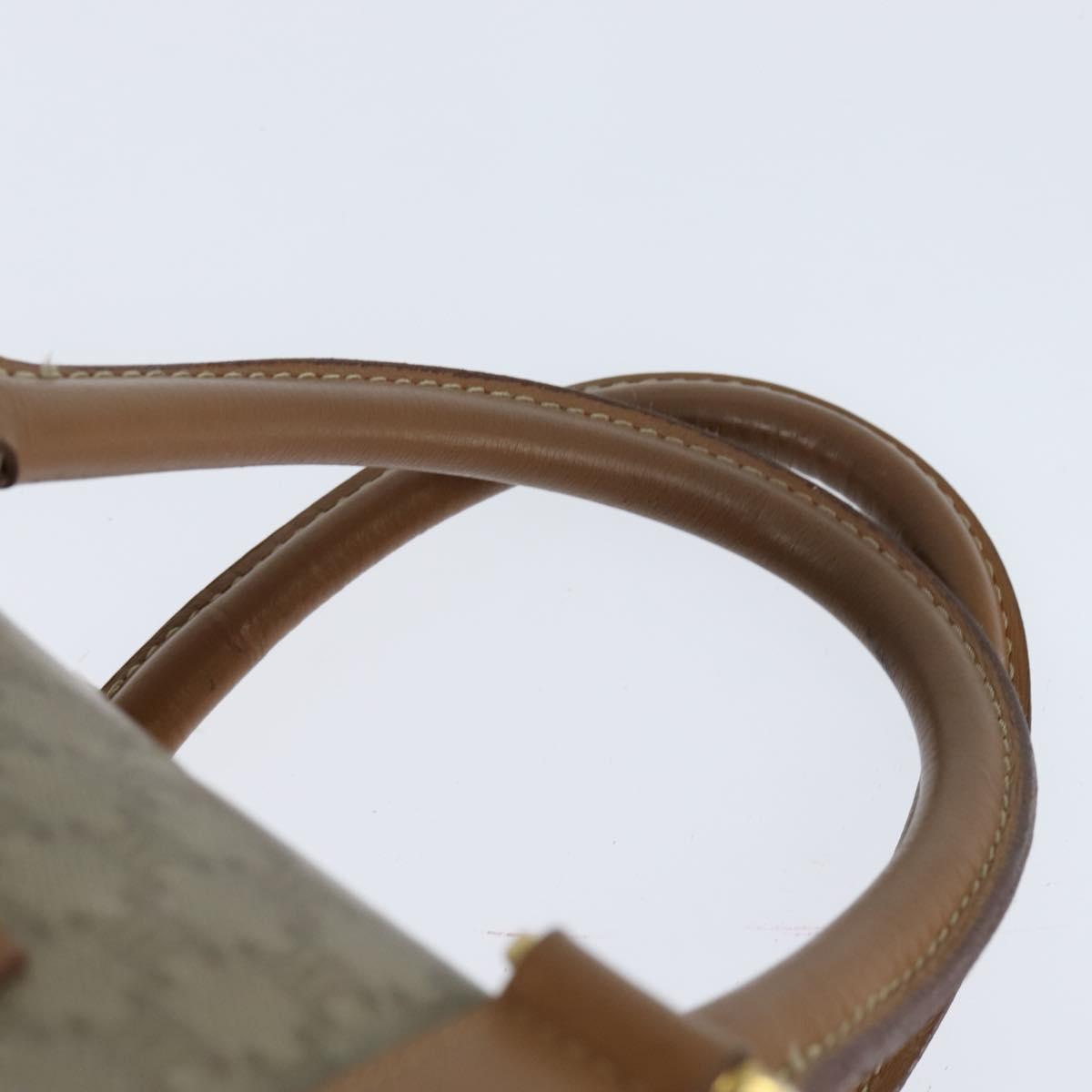 CELINE Macadam Canvas Boston Bag PVC Beige Gold Auth 151046