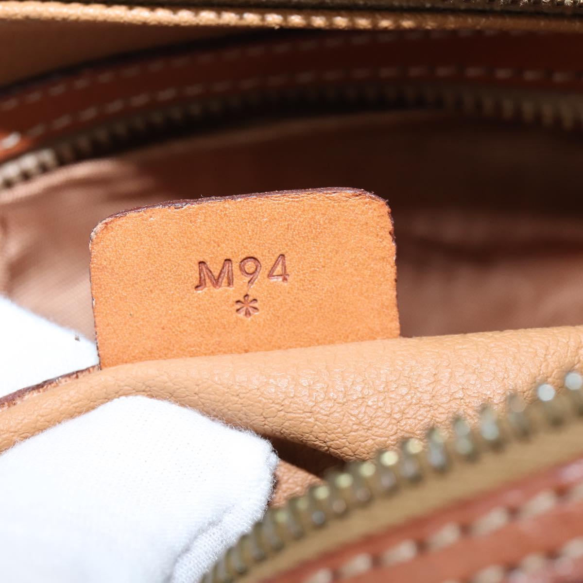 CELINE Macadam Canvas Shoulder Bag PVC Leather Brown Gold Auth 151048