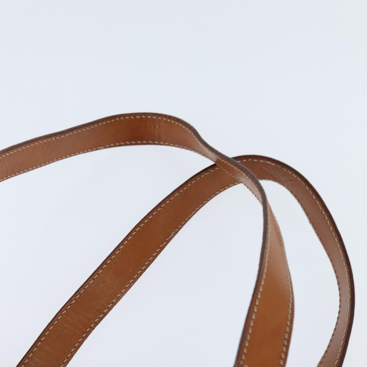 CELINE Macadam Canvas Shoulder Bag PVC Leather Brown Gold Auth 151048