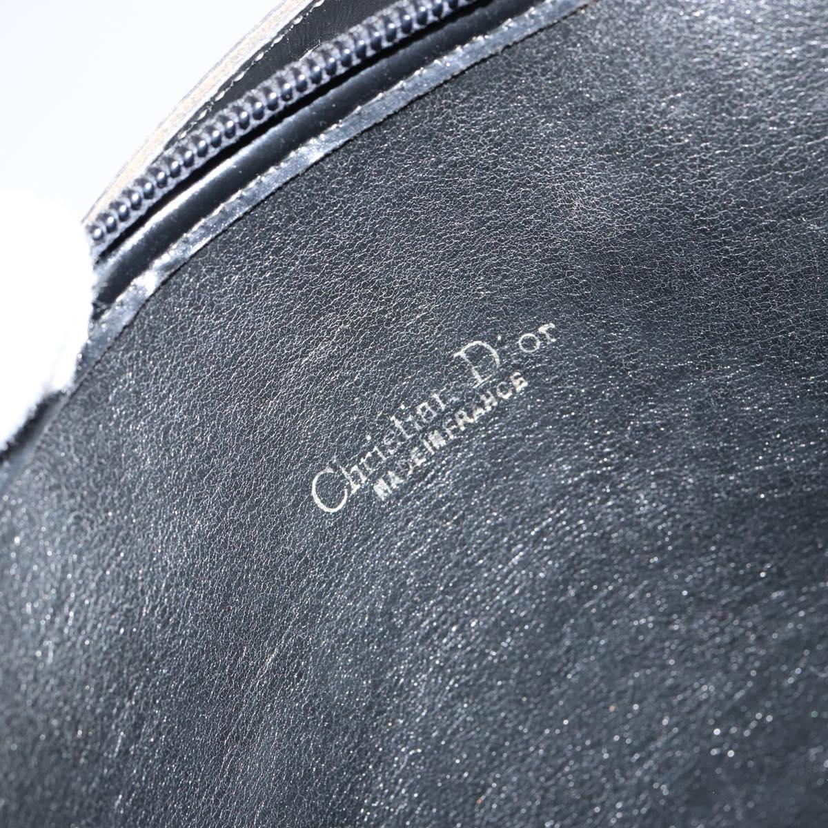 Christian Dior Trotter Canvas Shoulder Bag Navy Gold Auth 151053