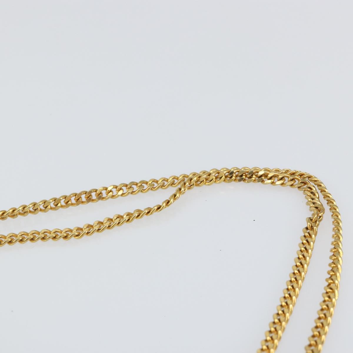 Christian Dior Trotter Canvas Chain Shoulder Bag Red Gold Auth 151057