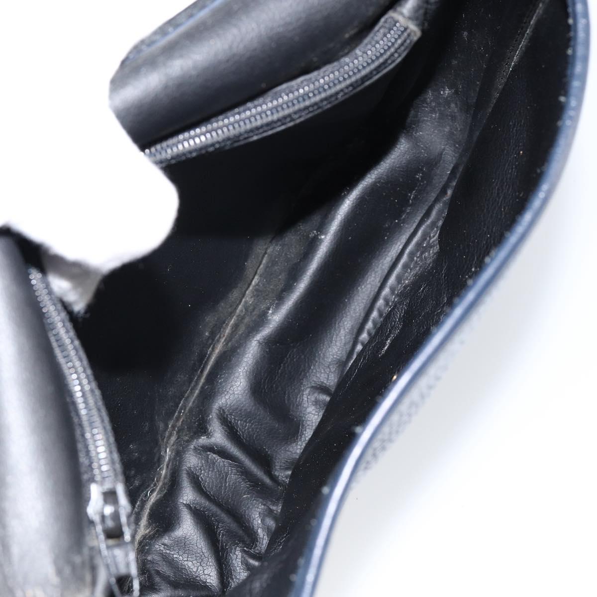 Christian Dior Shoulder Bag Leather Navy Gold Auth 151060