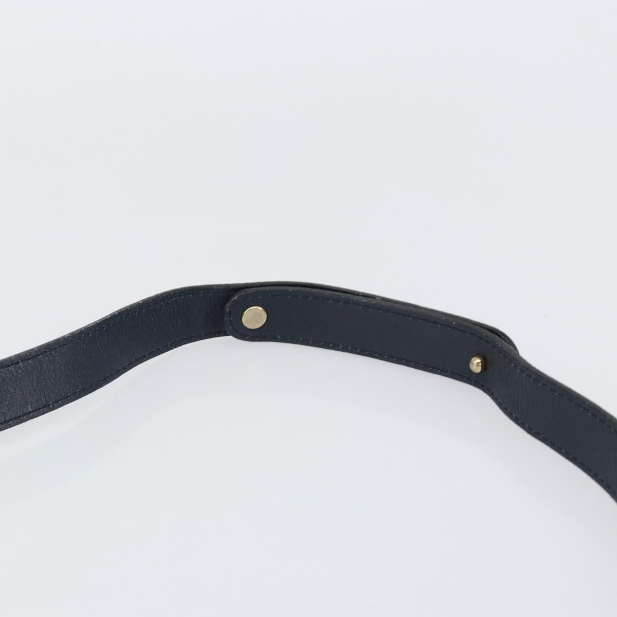 Christian Dior Shoulder Bag Leather Navy Gold Auth 151060