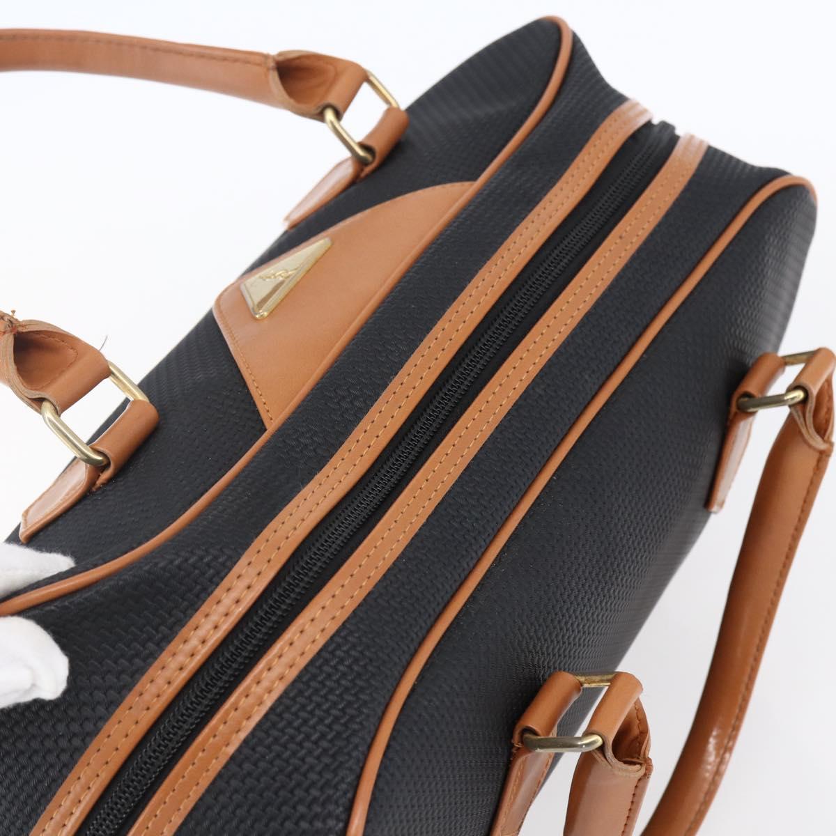 SAINT LAURENT Boston Bag PVC Black Gold Auth 151062