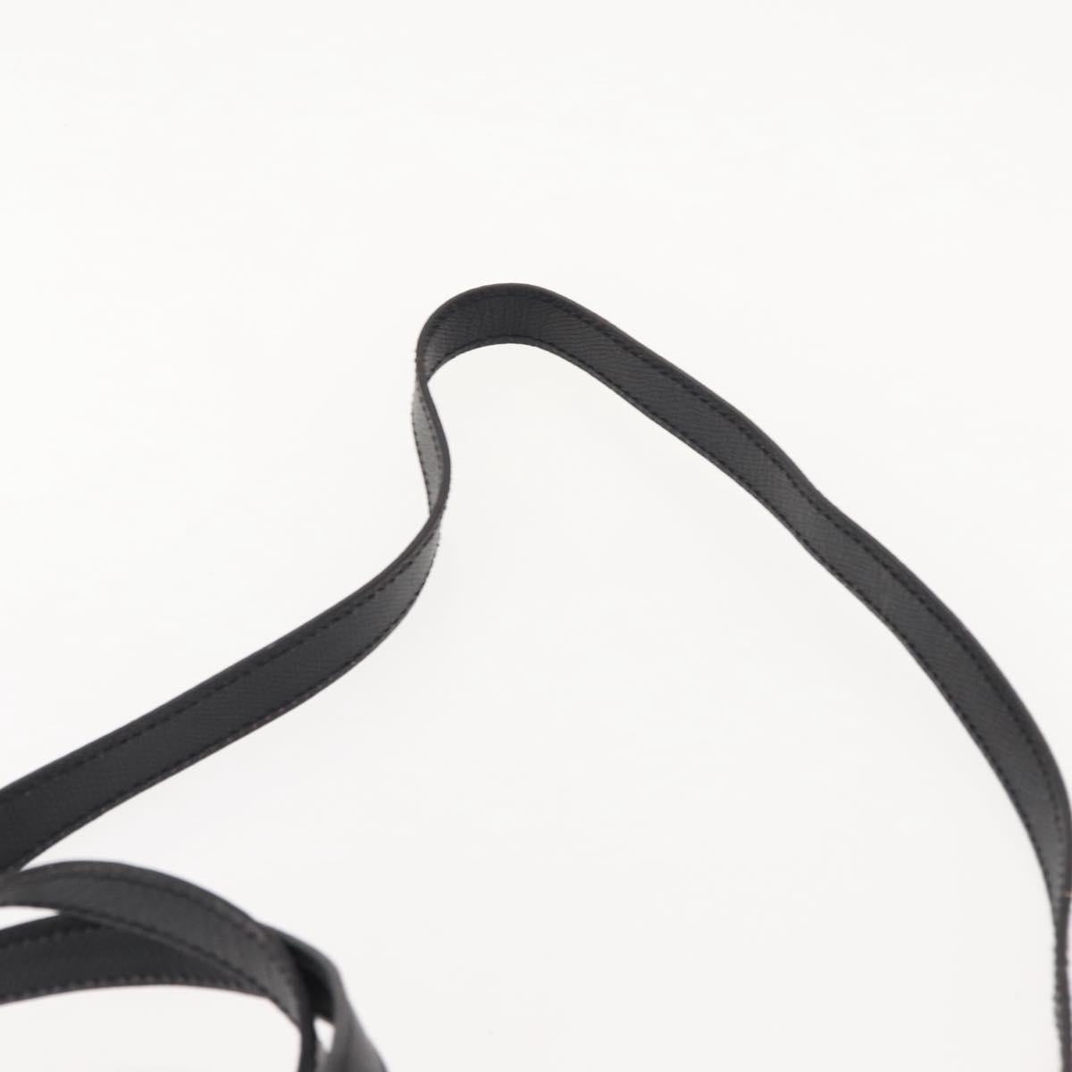 CELINE Hand Bag Leather 2way Black Gold Auth 151063