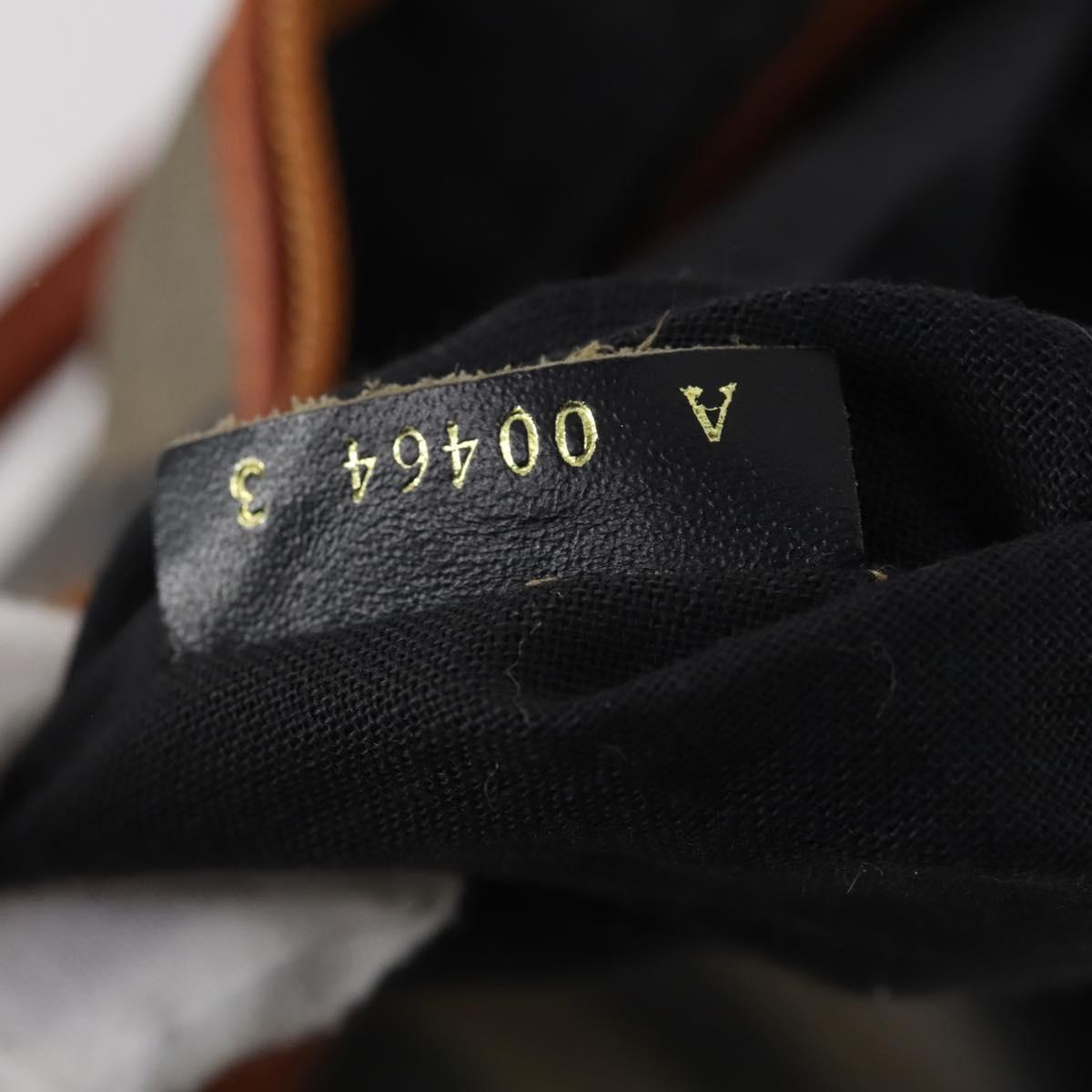 FENDI Pecan Canvas Boston Bag PVC Black Brown gold Auth 151069A