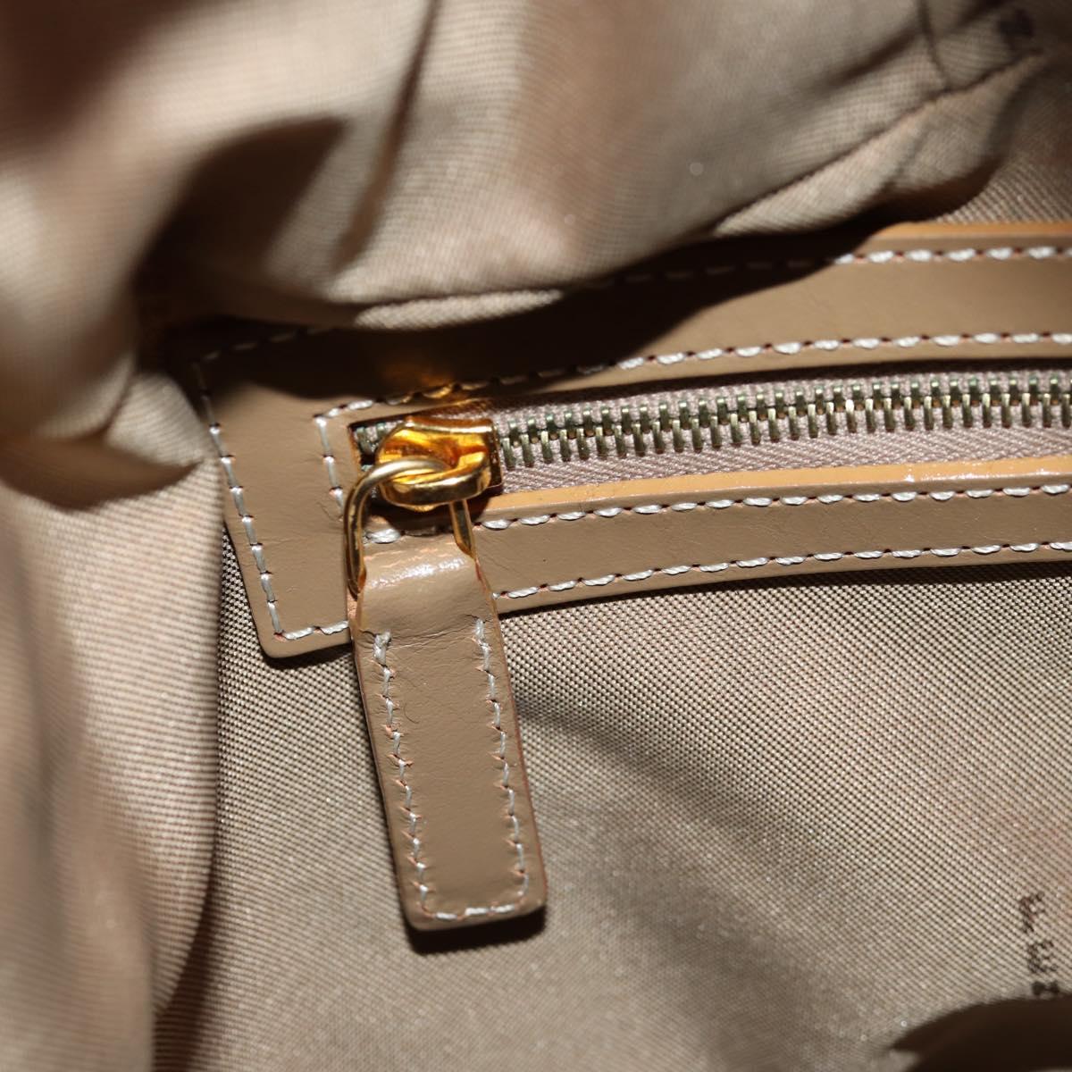 FENDI Zucchino Canvas Boston Bag PVC 2way Orange Gold Auth 151071