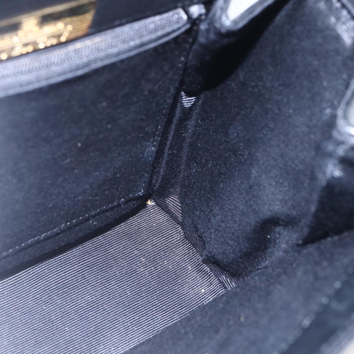 GIVENCHY Hand Bag Leather Black Gold Auth 151079