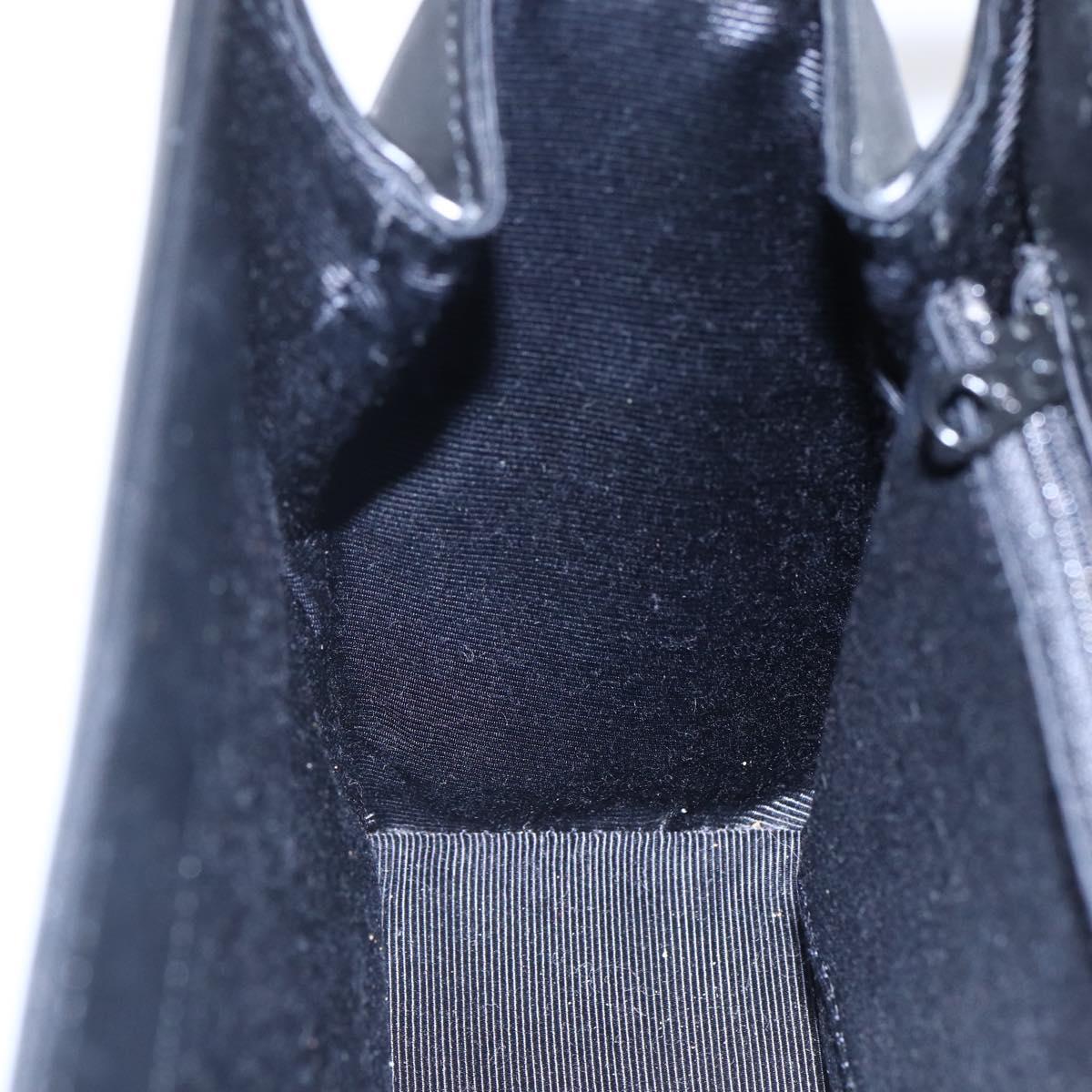 GIVENCHY Hand Bag Leather Black Gold Auth 151079