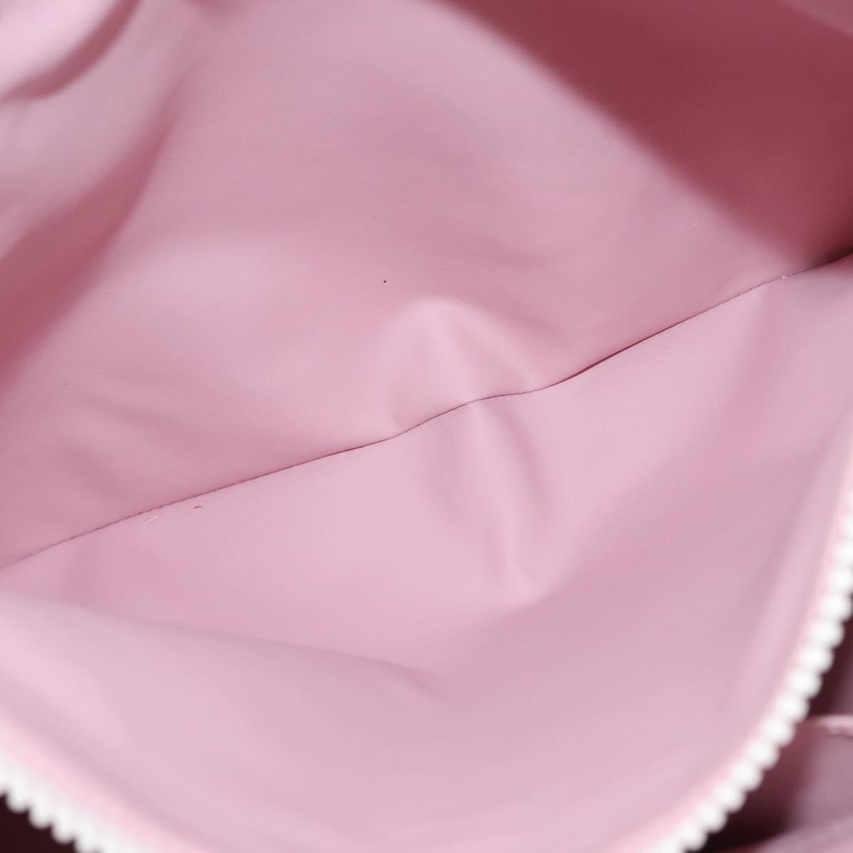 CHANEL High Summer Tote Bag Canvas Pink Silver CC Auth 151080