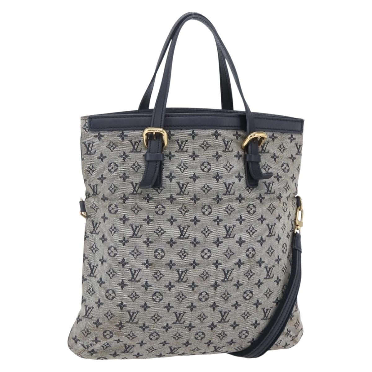 LOUIS VUITTON Monogram Mini Françoise Tote Bag 2way Blue M92208 LV Auth 151081