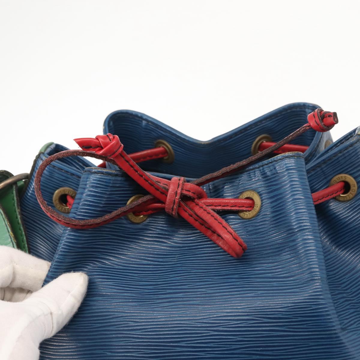 LOUIS VUITTON Epi Tricolor Noe Shoulder Bag Blue Red Green M44082 LV Auth 151096