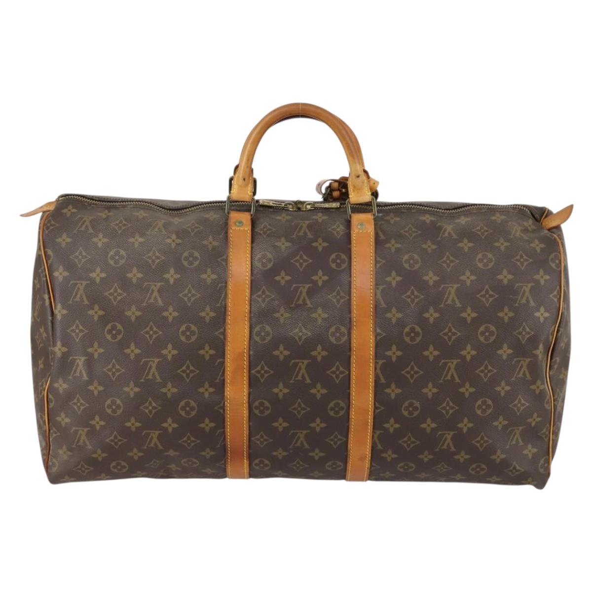 LOUIS VUITTON Monogram Keepall 55 Boston Bag M41424 LV Auth 151137