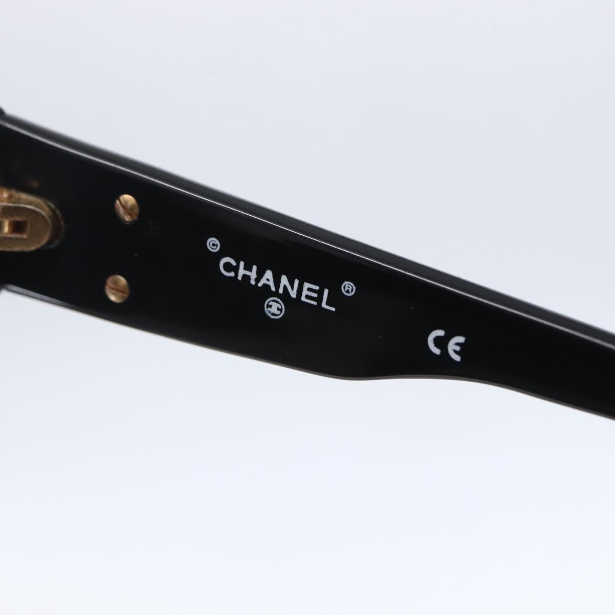 CHANEL COCO Mark Sunglasses plastic Black 01452 94305 CC Auth 151143