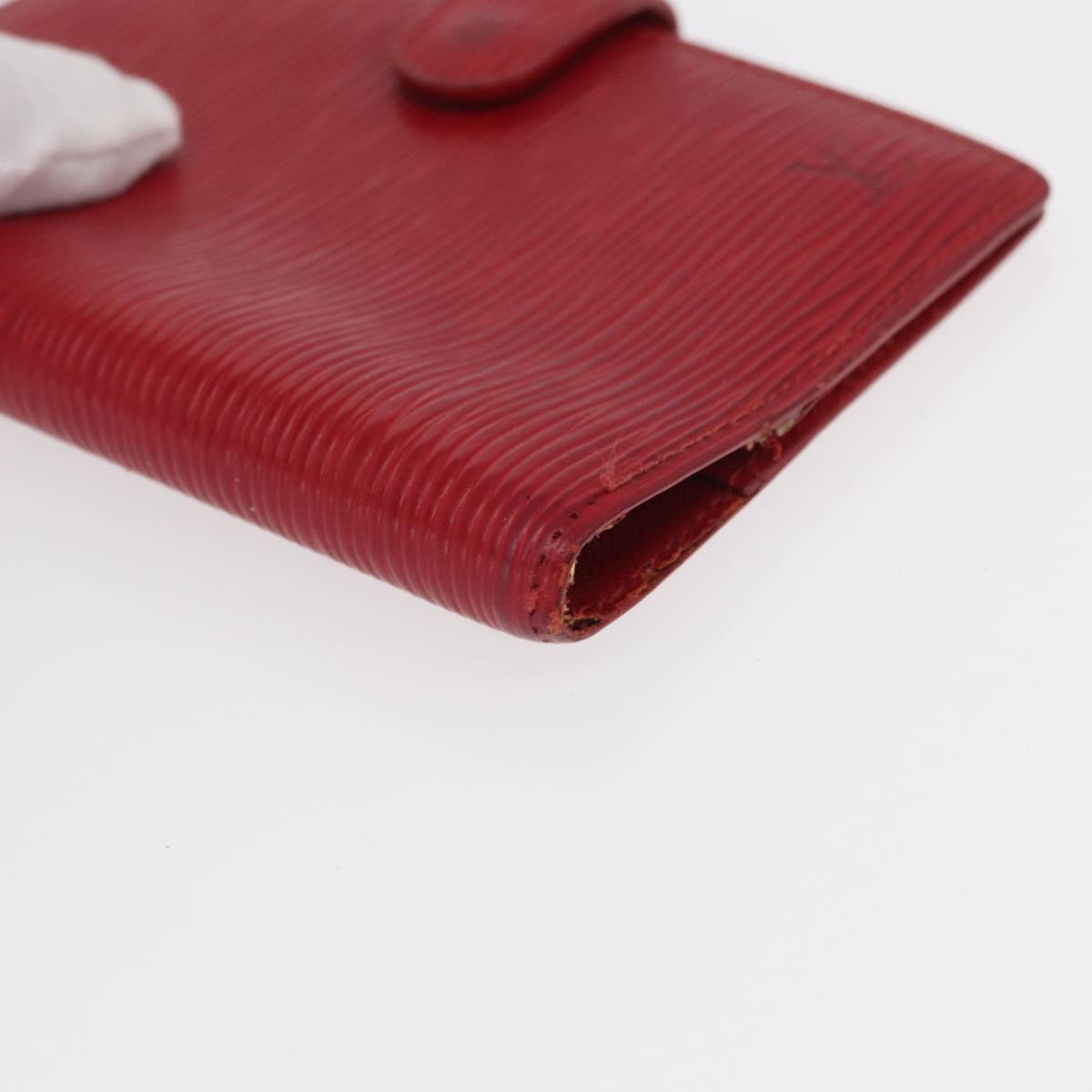 LOUIS VUITTON Epi Agenda Day Planner Cover 2 Set Red Brown LV Auth 151146