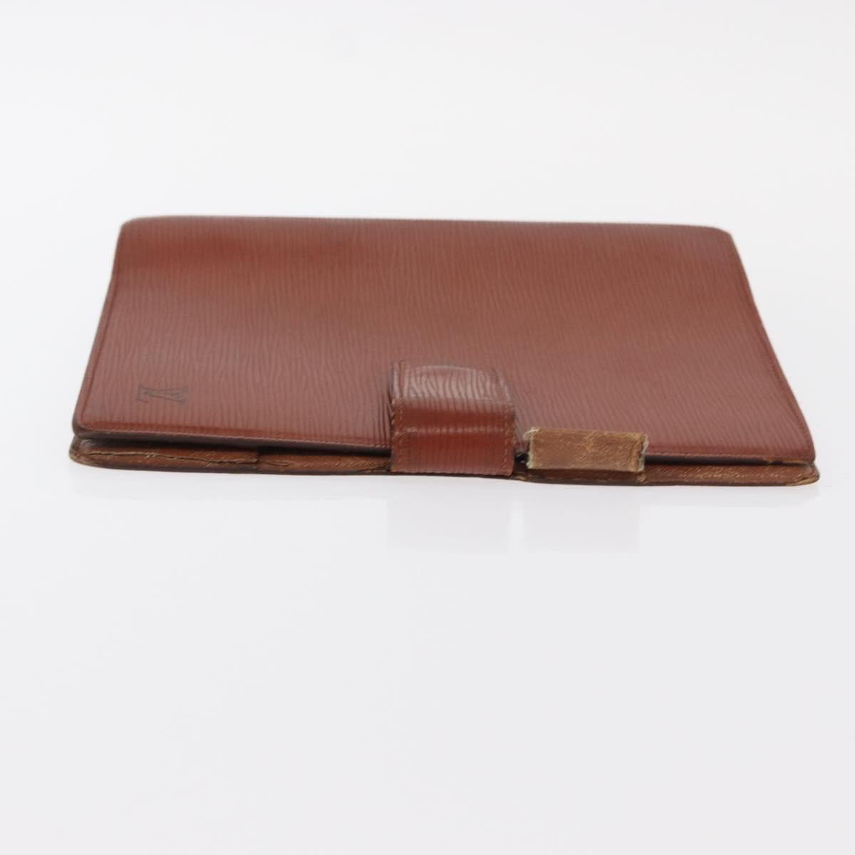 LOUIS VUITTON Epi Agenda Day Planner Cover 2 Set Red Brown LV Auth 151146