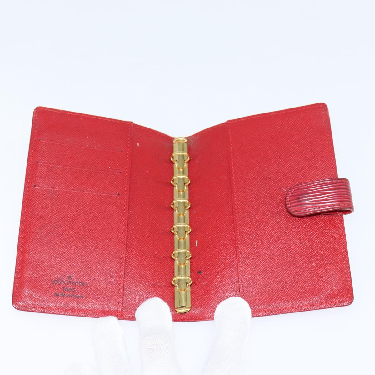 LOUIS VUITTON Epi Agenda PM Day Planner Cover Red R20057 LV Auth 151147