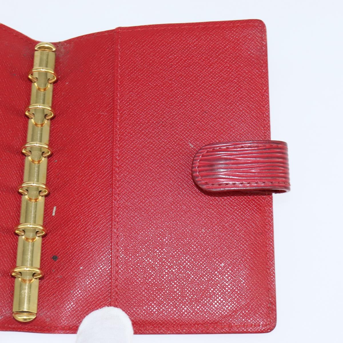 LOUIS VUITTON Epi Agenda PM Day Planner Cover Red R20057 LV Auth 151147