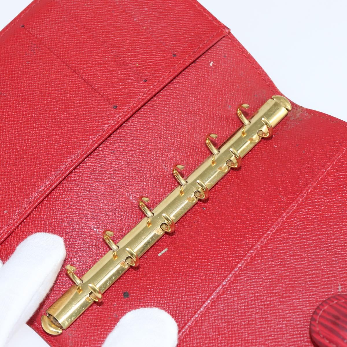 LOUIS VUITTON Epi Agenda PM Day Planner Cover Red R20057 LV Auth 151147
