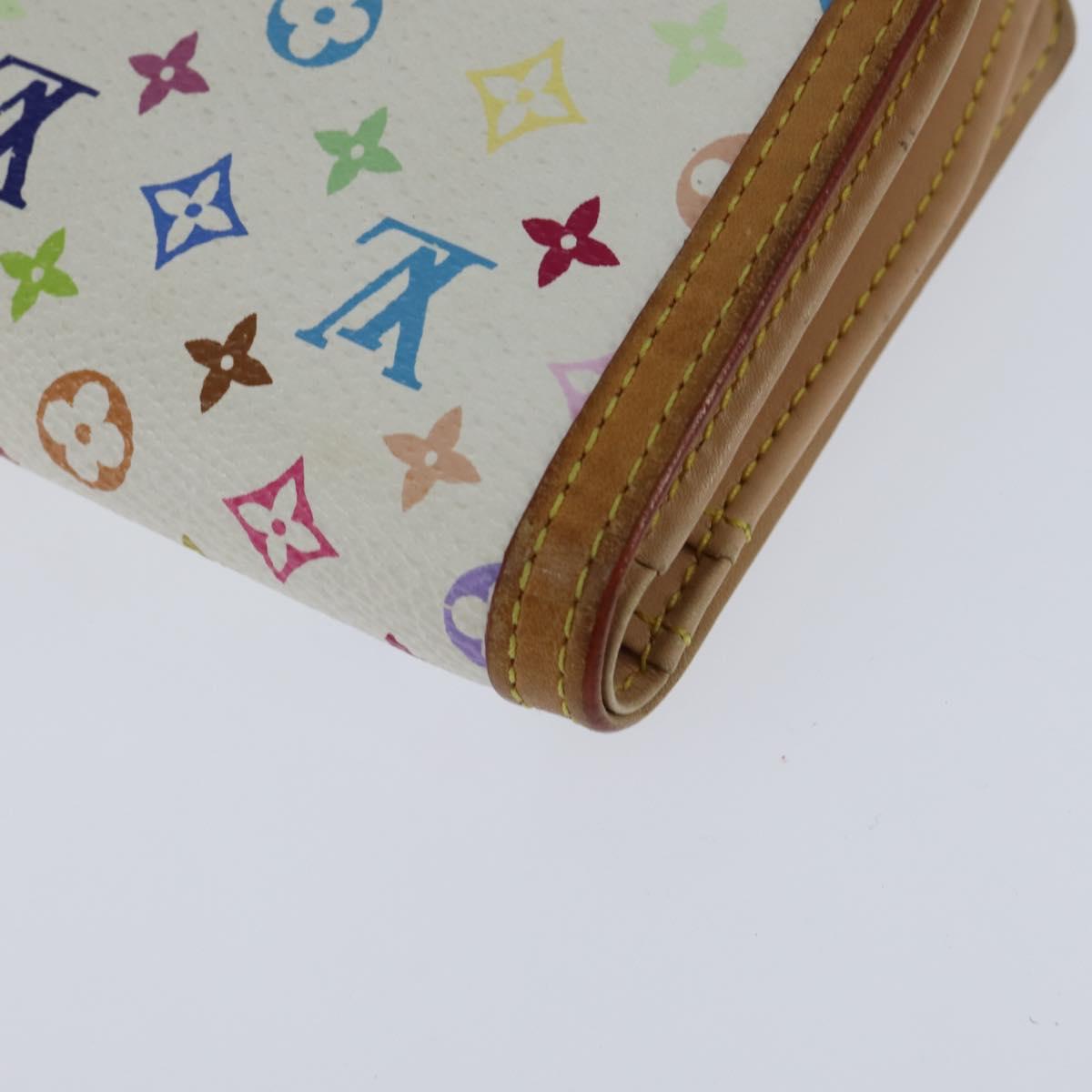 LOUIS VUITTON Multicolor Porte Monnaie Viennois Wallet White M92987 Auth 151172