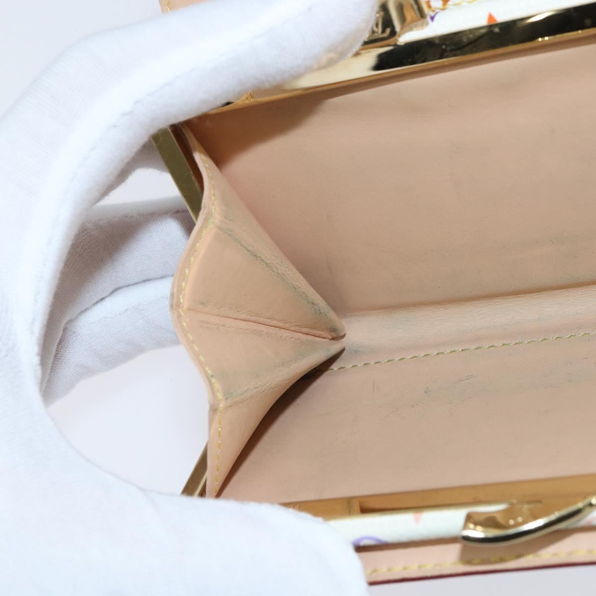 LOUIS VUITTON Multicolor Porte Monnaie Viennois Wallet White M92987 Auth 151172