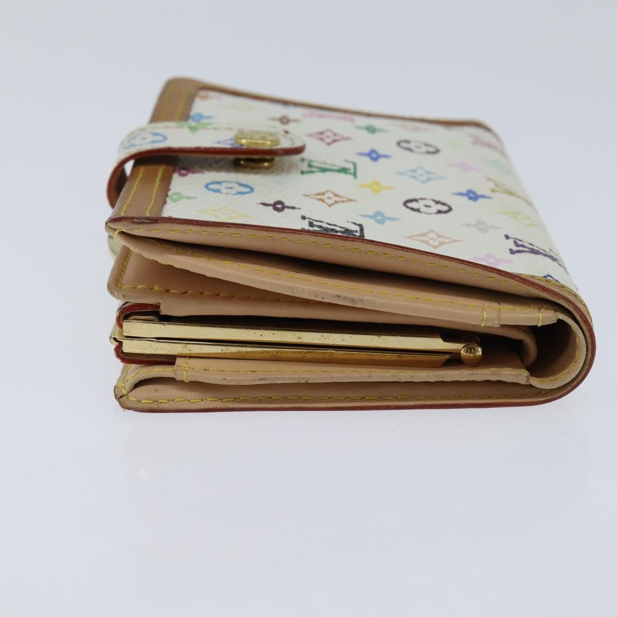 LOUIS VUITTON Multicolor Porte Monnaie Viennois Wallet White M92987 Auth 151172