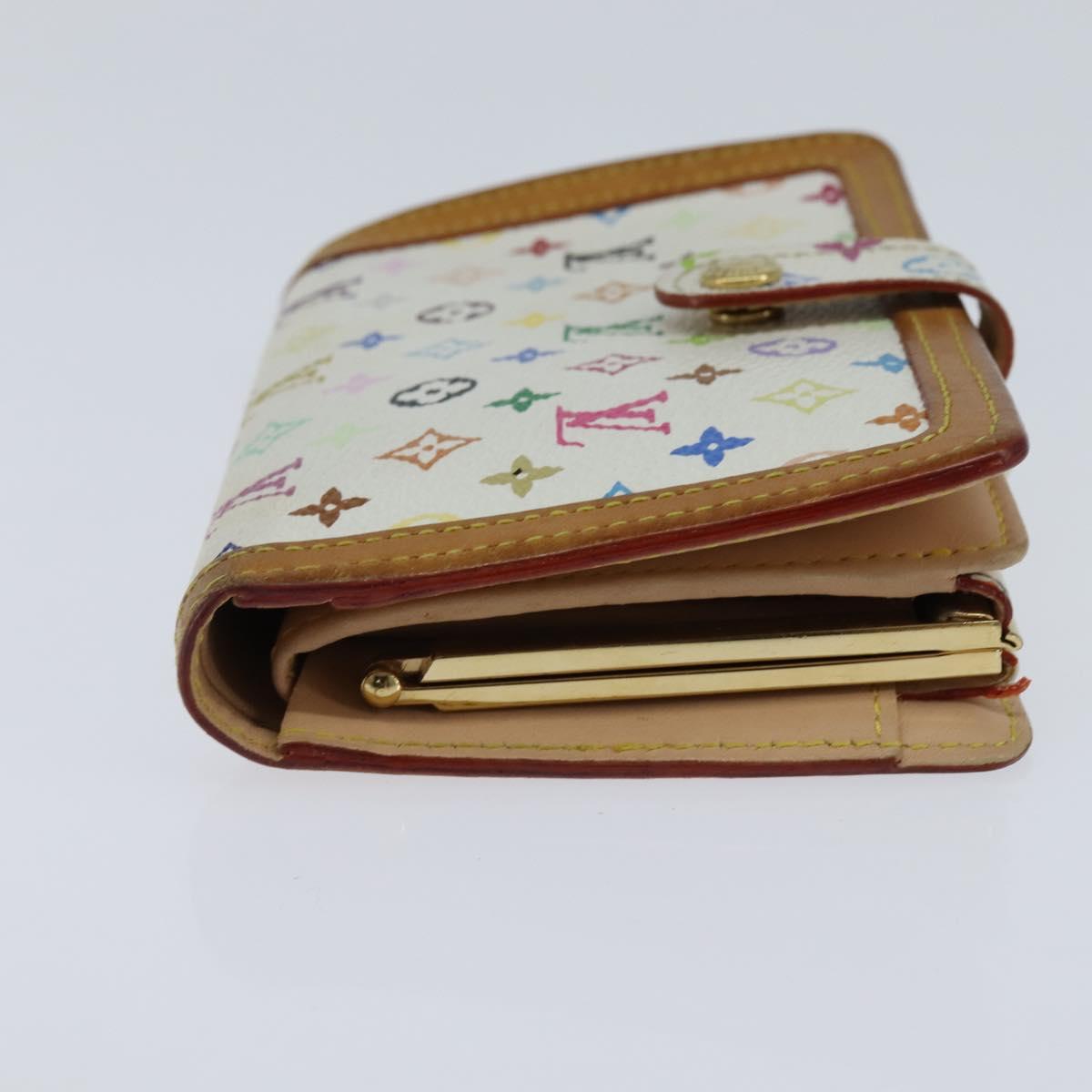 LOUIS VUITTON Multicolor Porte Monnaie Viennois Wallet White M92987 Auth 151172