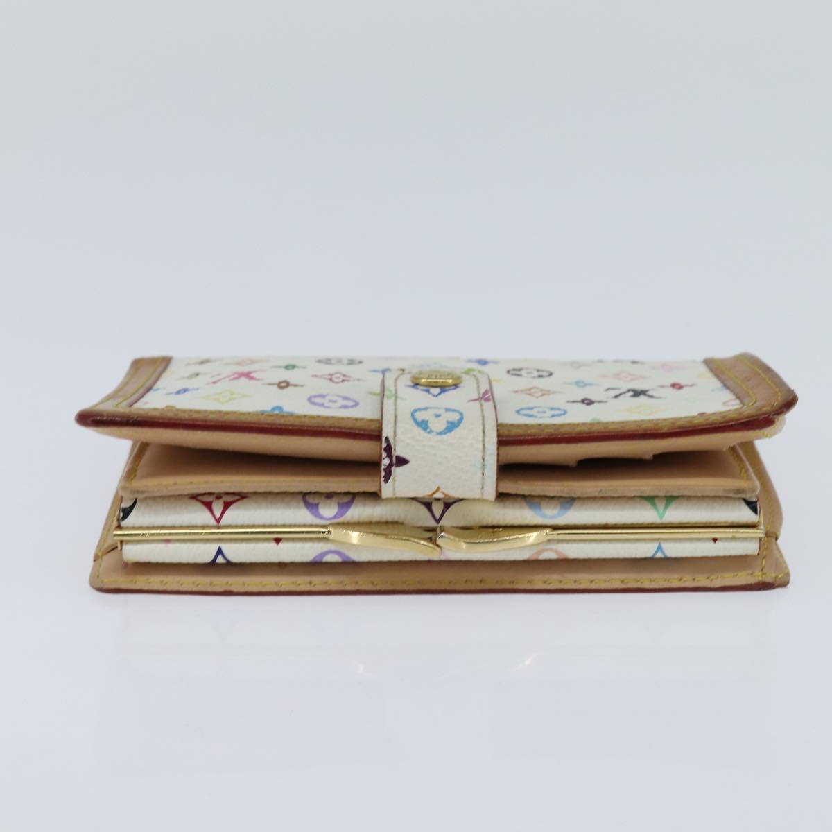 LOUIS VUITTON Multicolor Porte Monnaie Viennois Wallet White M92987 Auth 151172