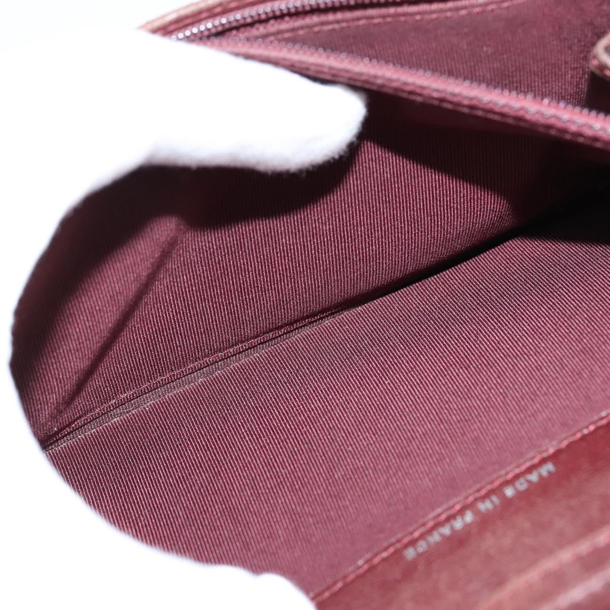 CHANEL Matelasse Long Wallet Lamb Skin Black Silver CC Auth 151173