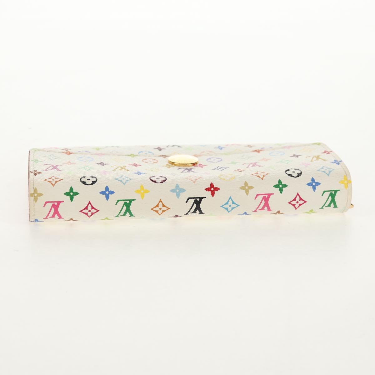 LOUIS VUITTON Multicolor Portefeuille Sarah Long White M93532 LV Auth 151181V