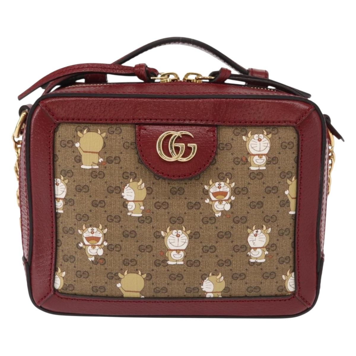 GUCCI Micro GG Supreme Doraemon Collaboration Bag PVC 655596 Auth 151200SAM