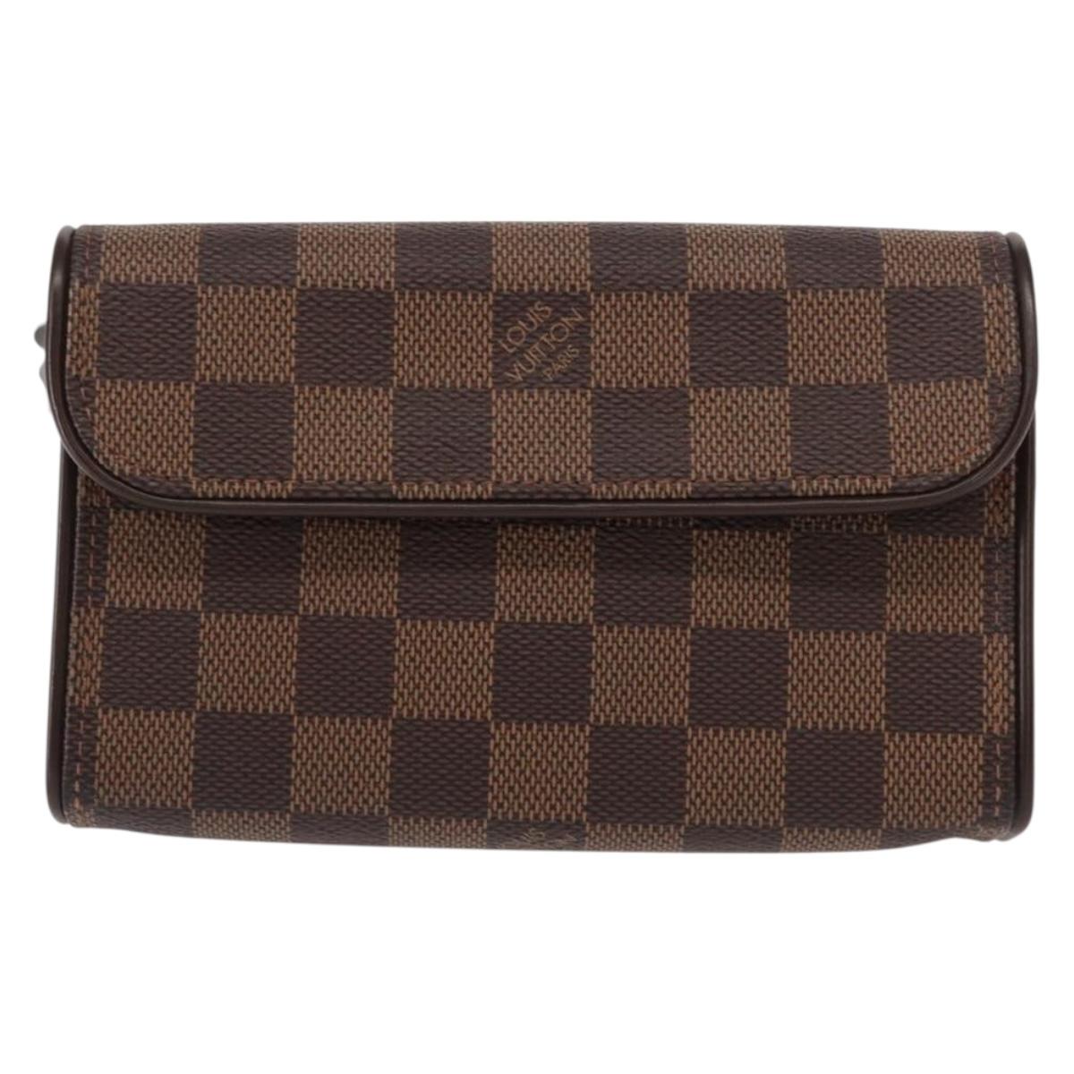 LOUIS VUITTON Damier Ebene Pochette Florentine Waist Bag N51856 LV Auth 151202V