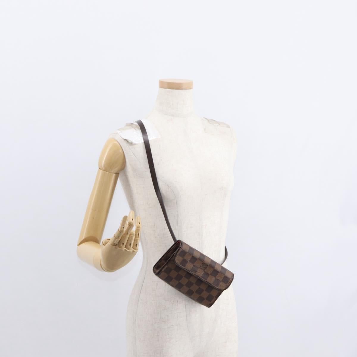 LOUIS VUITTON Damier Ebene Pochette Florentine Waist Bag N51856 LV Auth 151202V