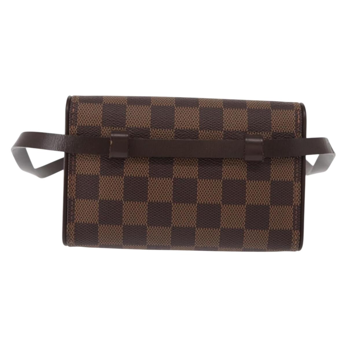 LOUIS VUITTON Damier Ebene Pochette Florentine Waist Bag N51856 LV Auth 151202V