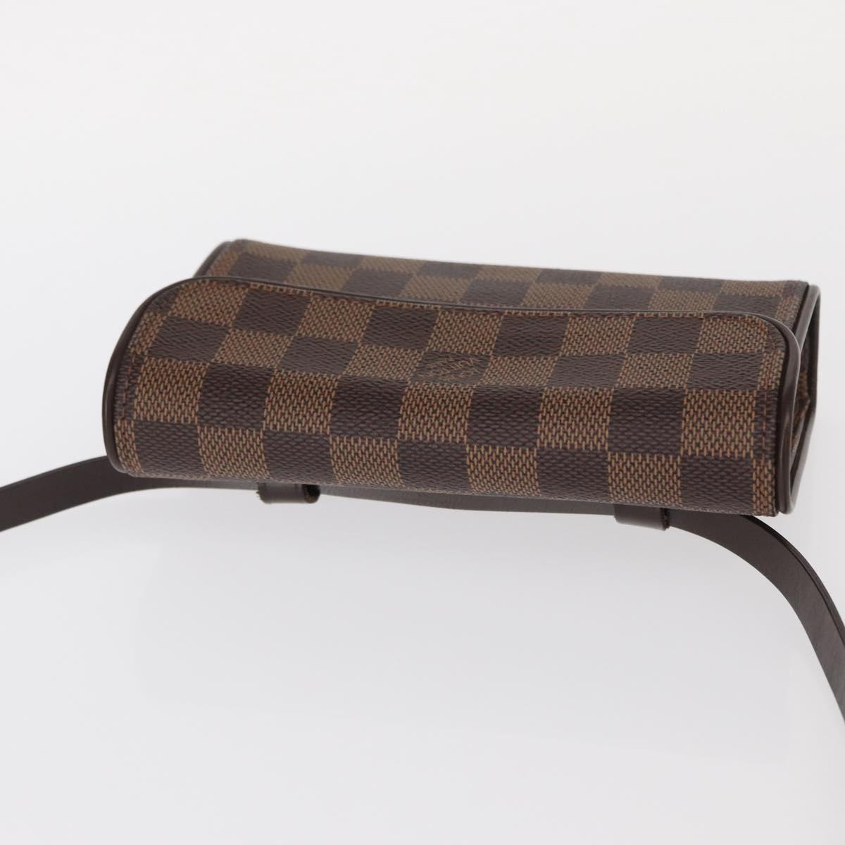 LOUIS VUITTON Damier Ebene Pochette Florentine Waist Bag N51856 LV Auth 151202V