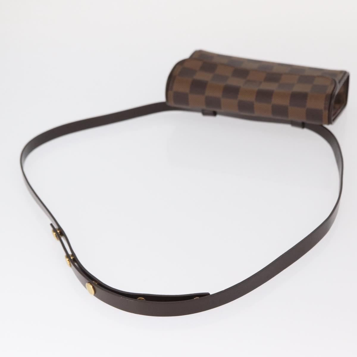 LOUIS VUITTON Damier Ebene Pochette Florentine Waist Bag N51856 LV Auth 151202V
