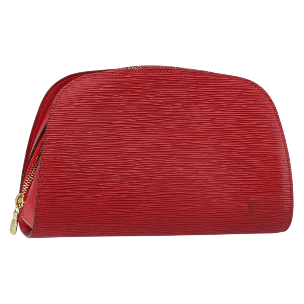 LOUIS VUITTON Epi Dauphine MM Pouch Red M48457 LV Auth 151231