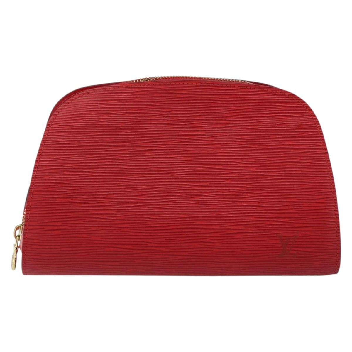 LOUIS VUITTON Epi Dauphine MM Pouch Red M48457 LV Auth 151231