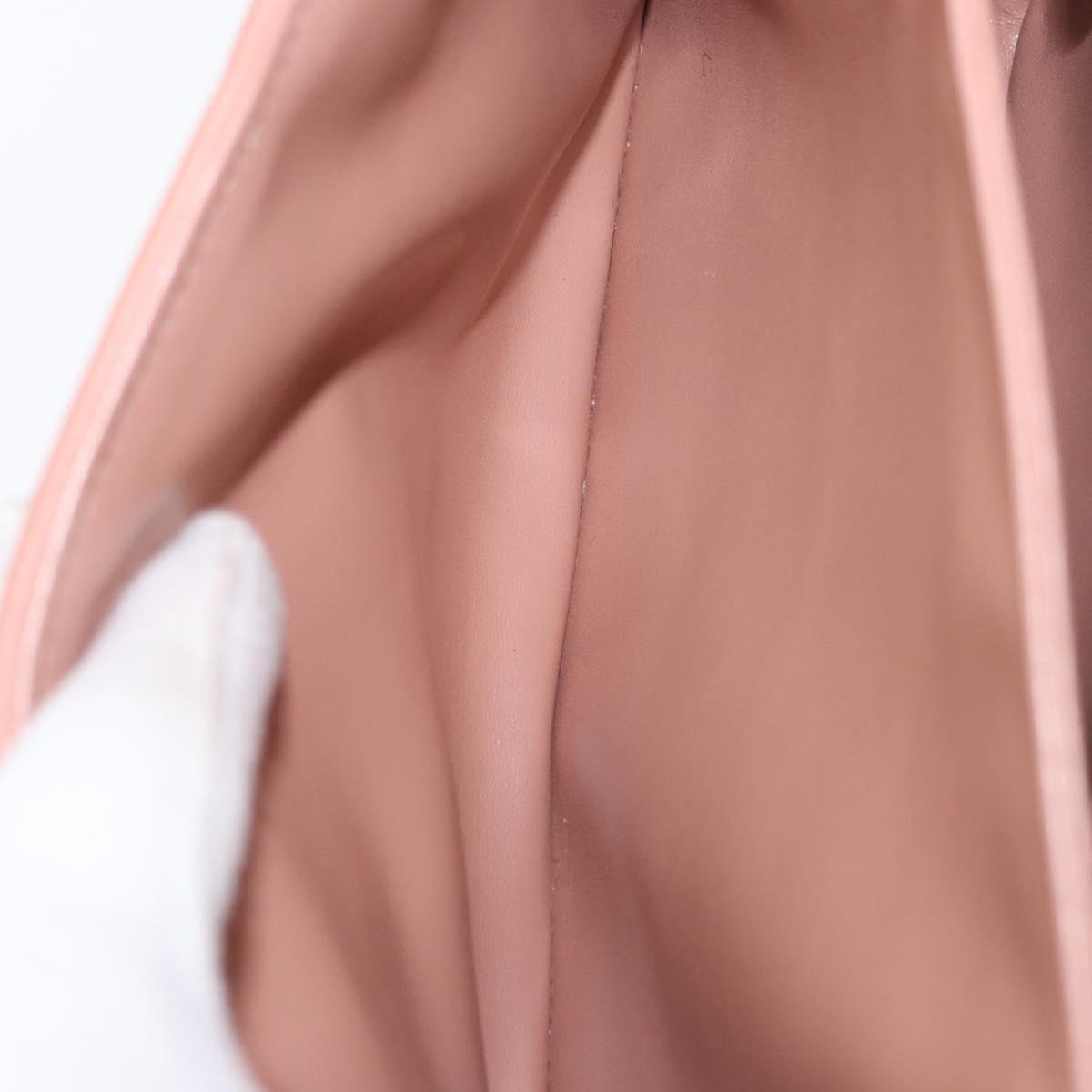 Salvatore Ferragamo Vala Chain Shoulder Bag Leather Pink Gold Auth 151237