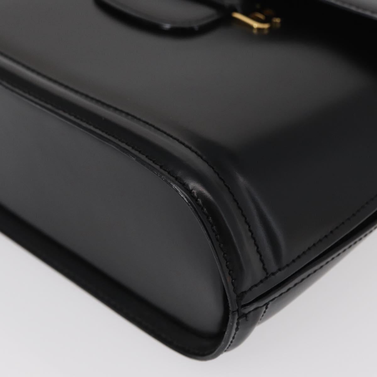 BALLY Shoulder Bag Leather Black Gold Auth 151255