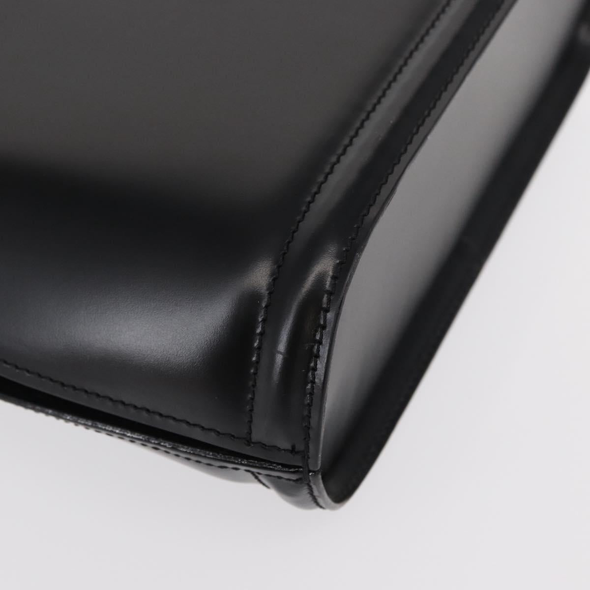 BALLY Shoulder Bag Leather Black Gold Auth 151255