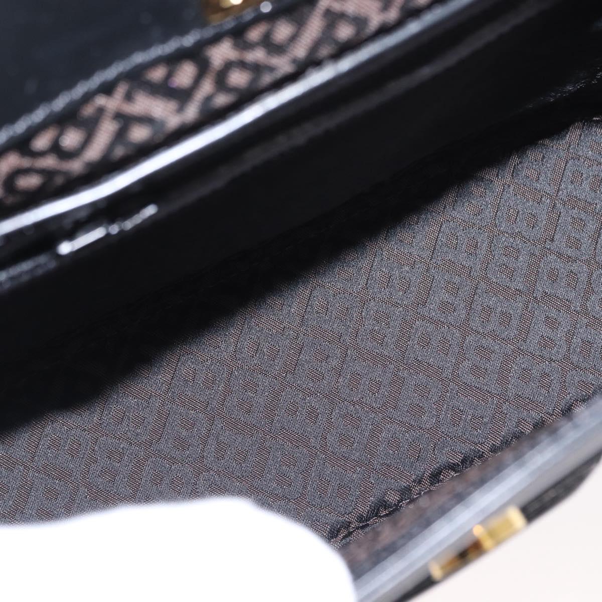 BALLY Shoulder Bag Leather Black Gold Auth 151255