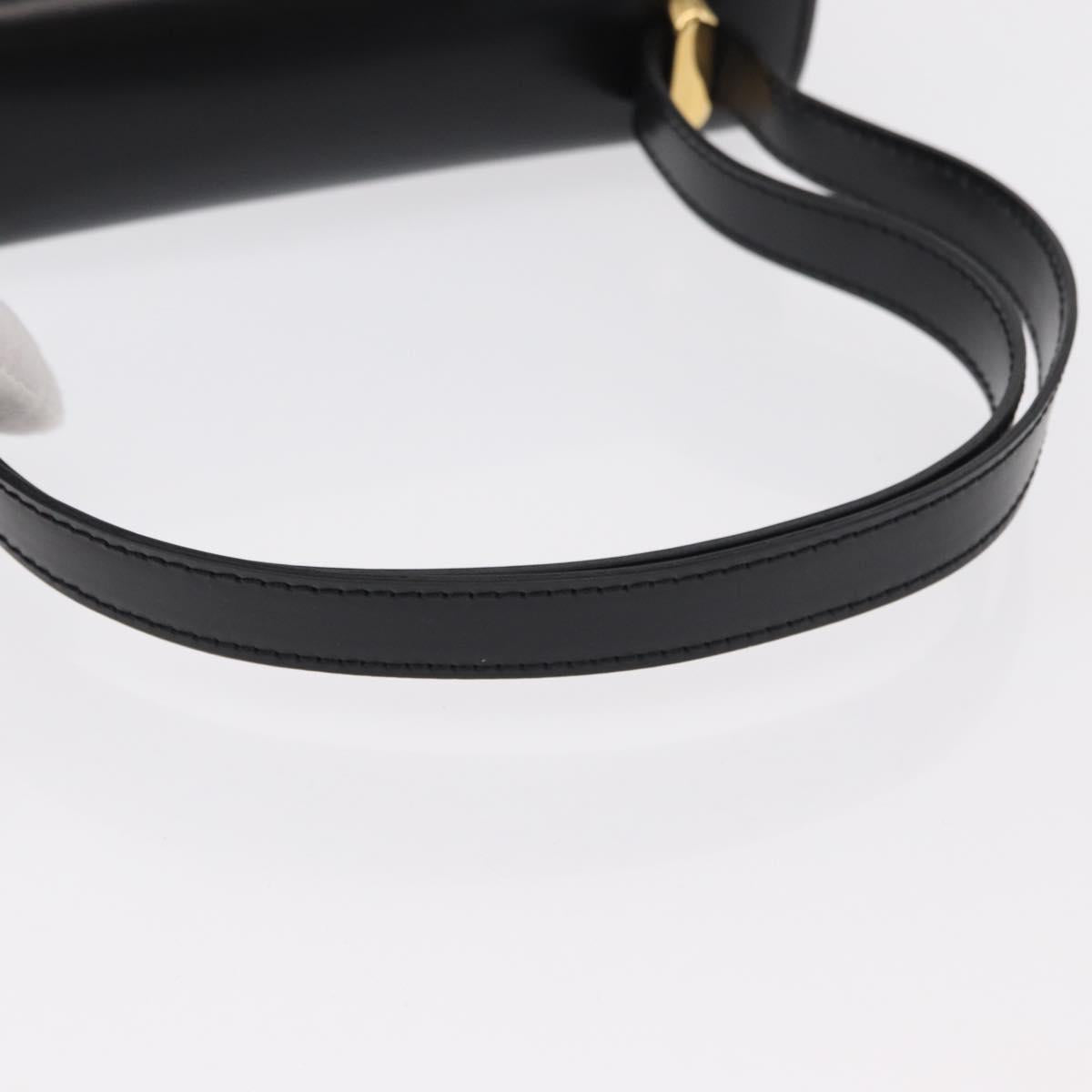 BALLY Shoulder Bag Leather Black Gold Auth 151255