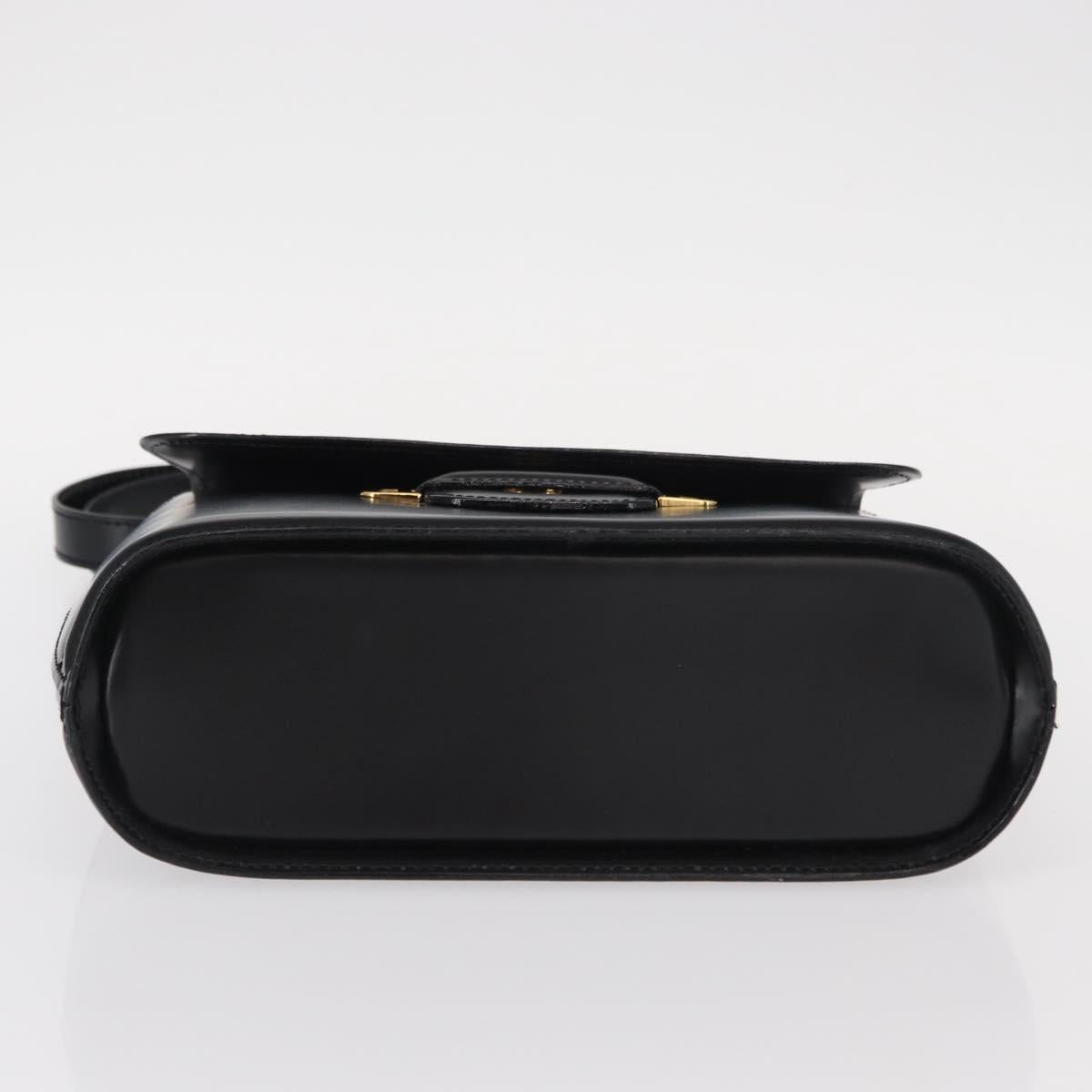 BALLY Shoulder Bag Leather Black Gold Auth 151255