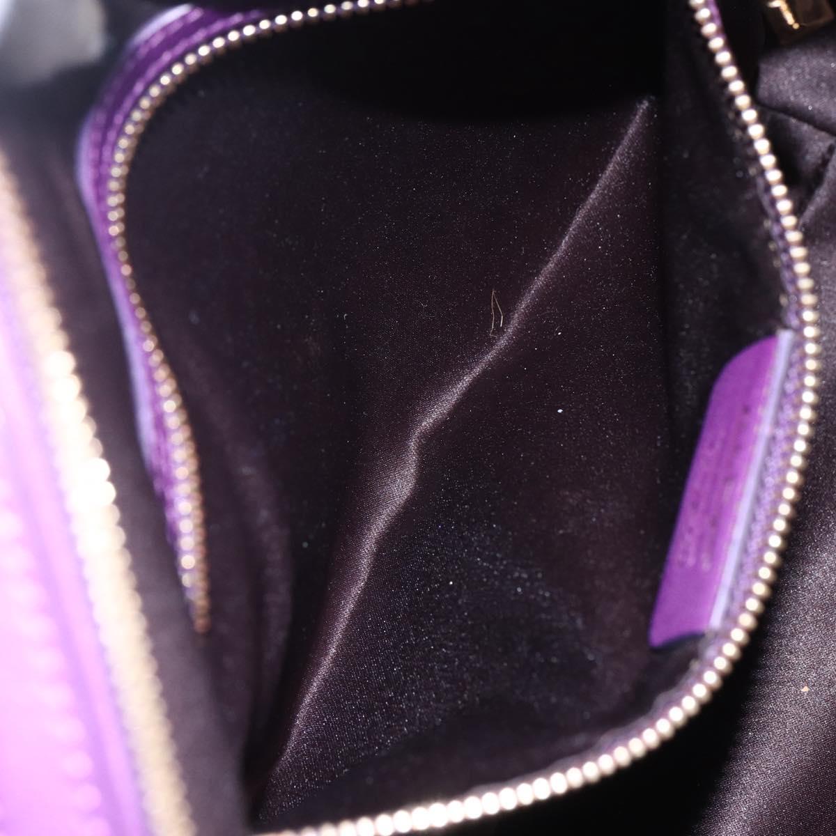 Salvatore Ferragamo Gancini Hand Bag Leather 2way Purple Gold Auth 151259