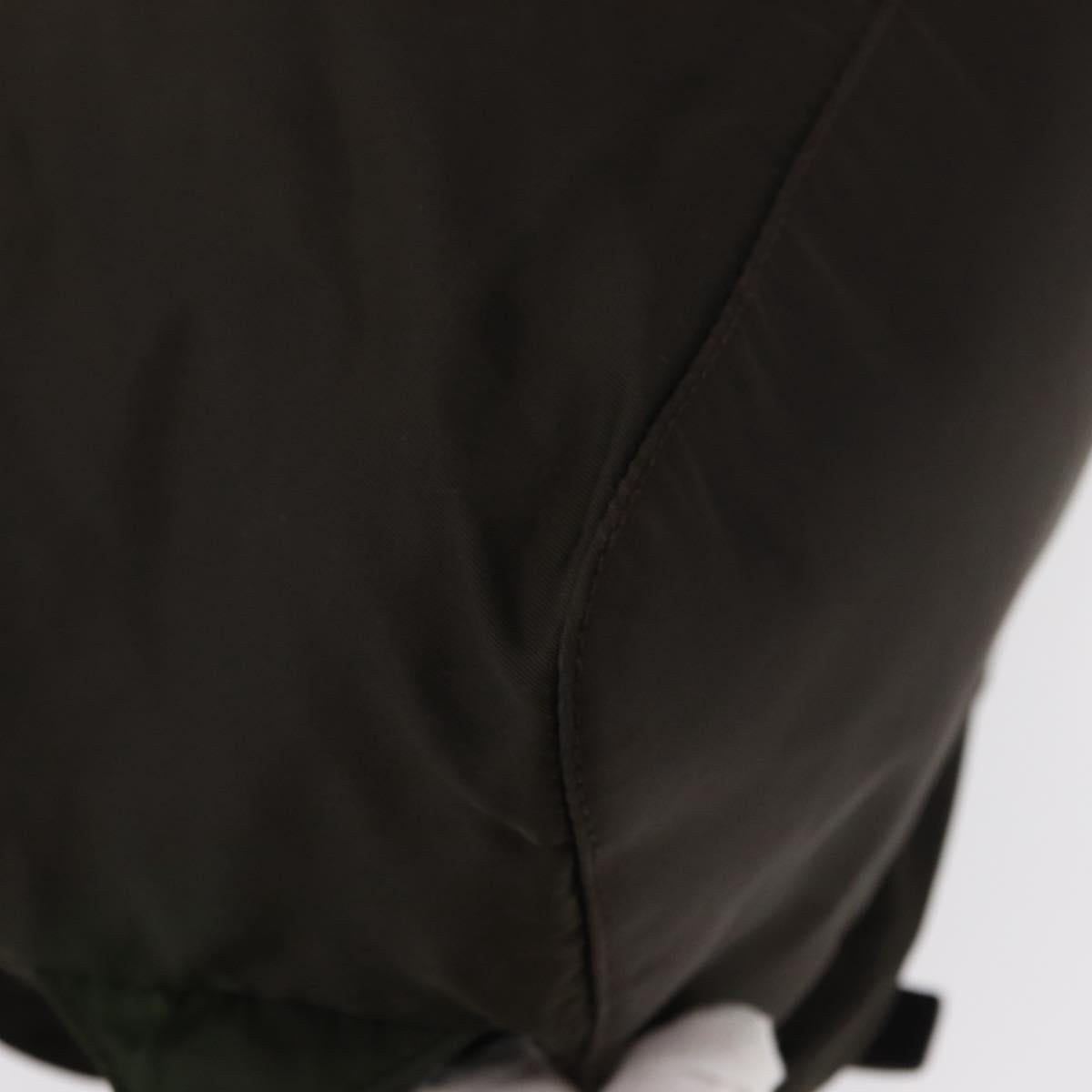 PRADA Backpack Nylon Khaki Silver Auth 151263