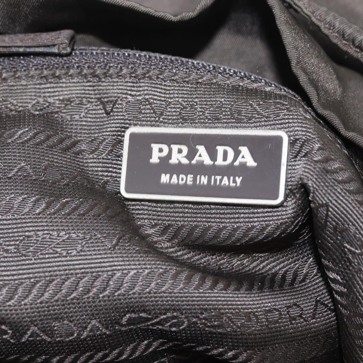 PRADA Backpack Nylon Khaki Silver Auth 151263