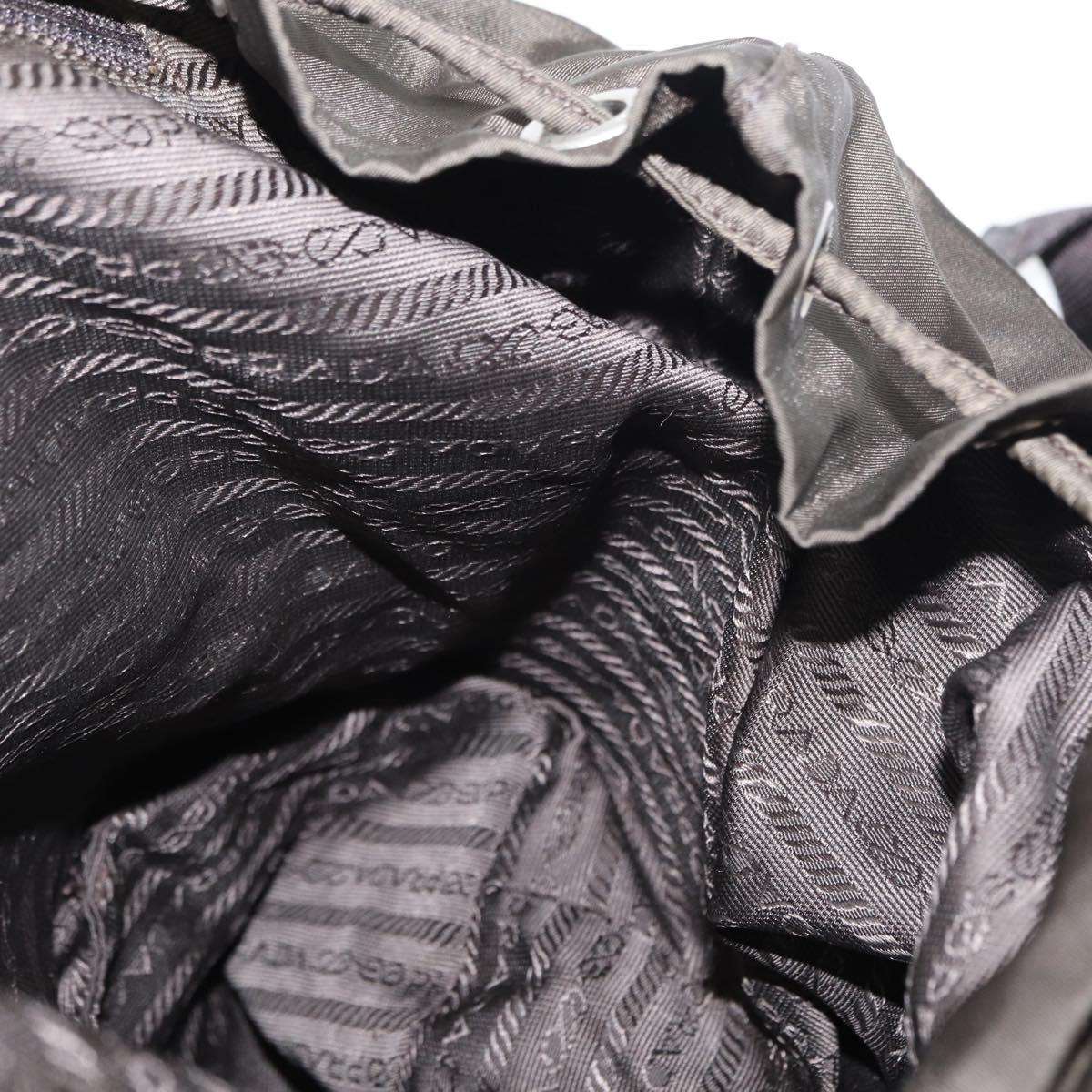 PRADA Backpack Nylon Khaki Silver Auth 151263