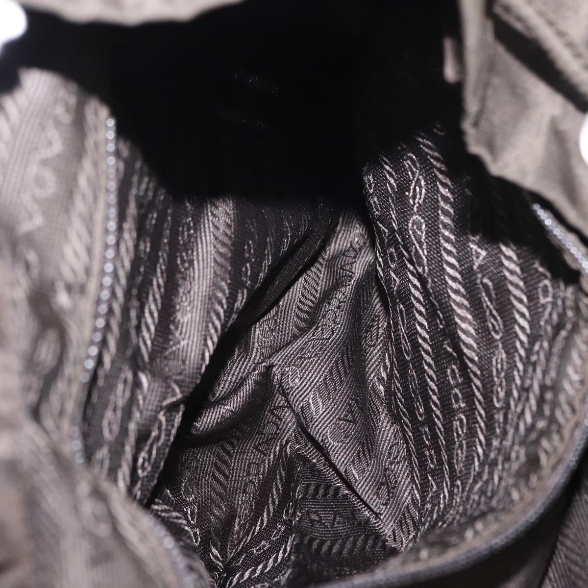 PRADA Backpack Nylon Khaki Silver Auth 151263